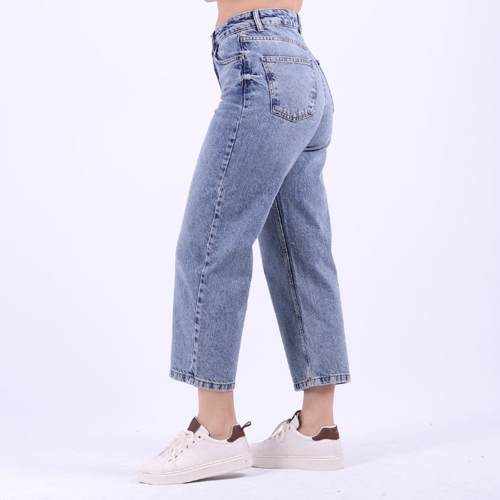 XLJ High Waisted Relaxed Stove Pipe Leg Basic Jean Mixed - Preston