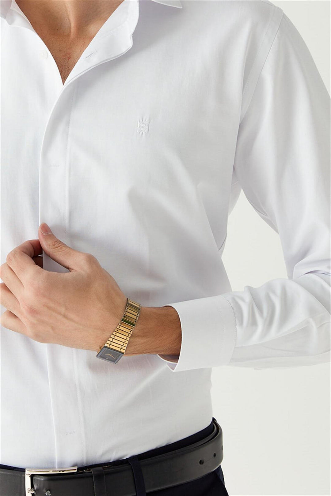 MPL Men's Slimfit Long Sleeve Satin Shirt 2097 - Rochester Hills