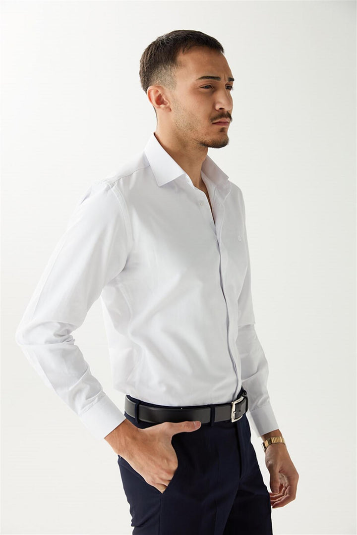 MPL Men's Slimfit Long Sleeve Satin Shirt 2097 - Rochester Hills