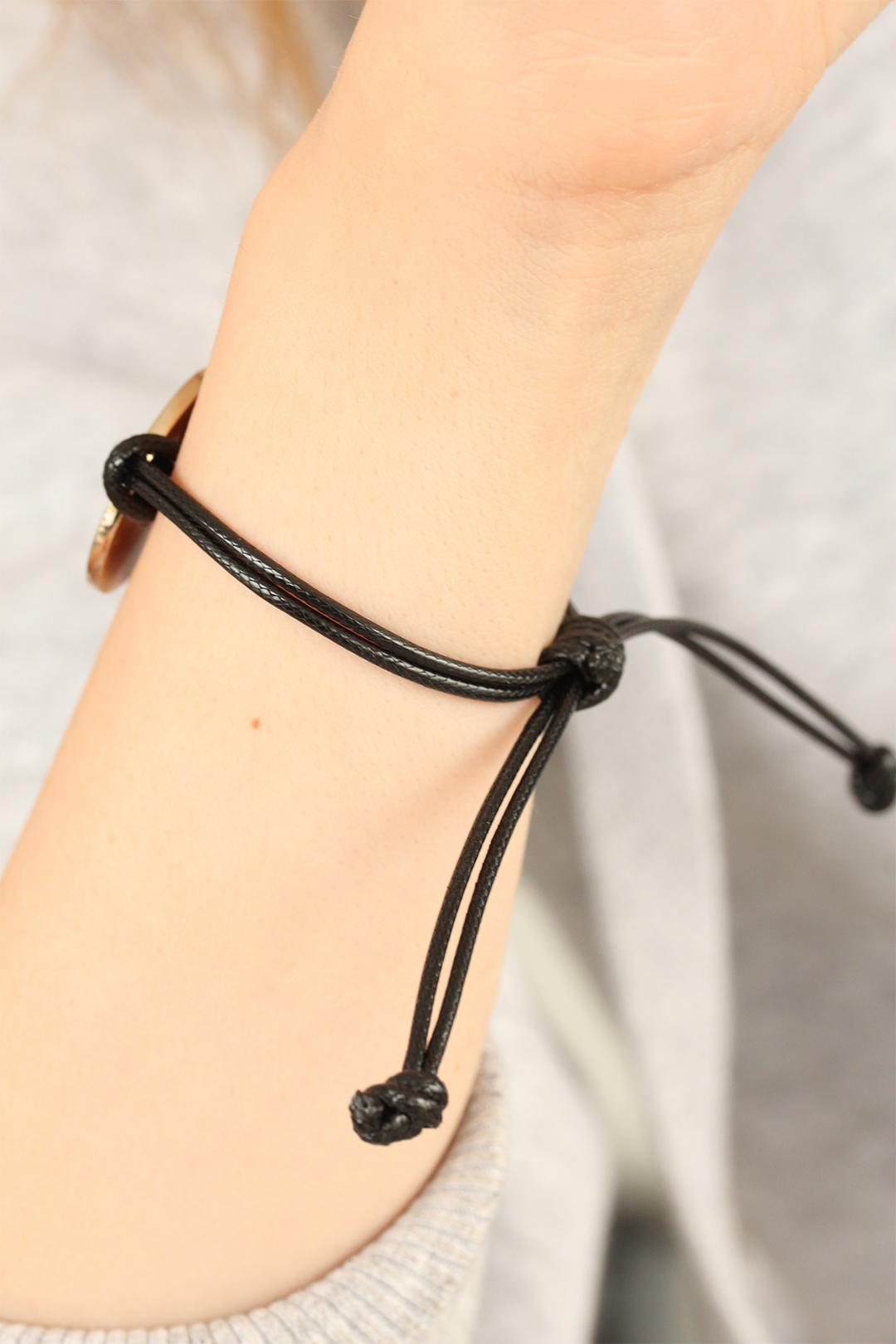 EBJ OKAY Black Leather Cord Unisex Mood Bracelet - Vernon