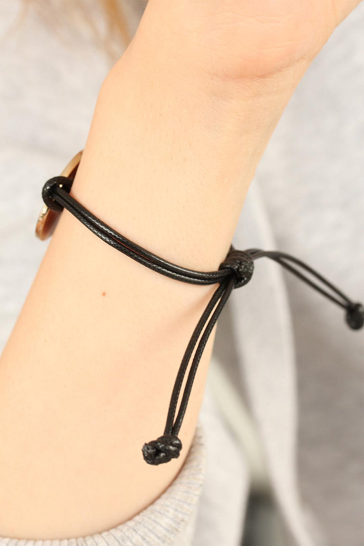 EBJ OKAY Black Leather Cord Unisex Mood Bracelet - Vernon