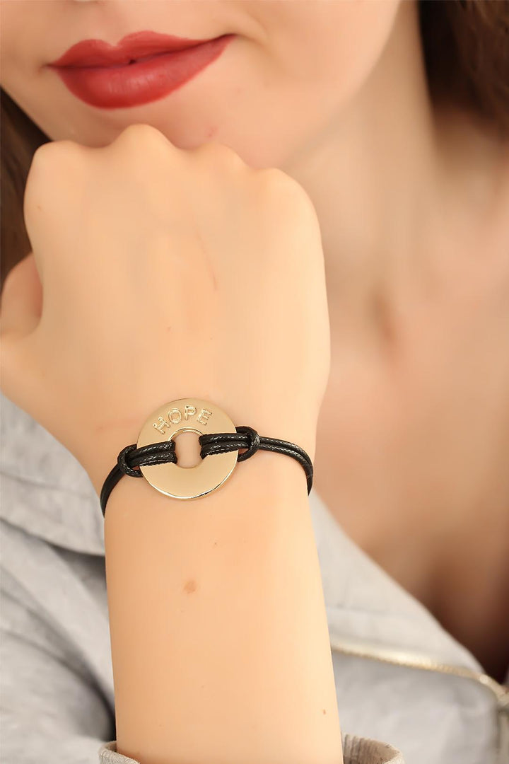 EBJ HOPE (Hopeful) Black Leather Cord Unisex Mood Bracelet - Texarkana
