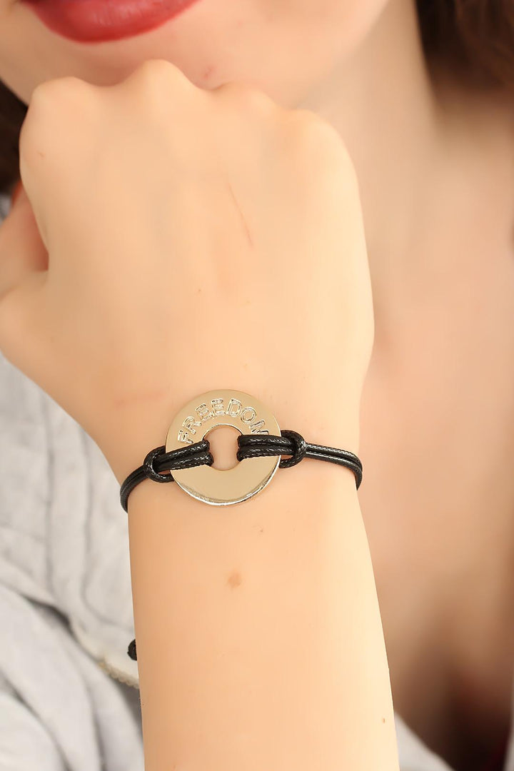EBJ FREEDOM Black Leather Cord Unisex Mood Bracelet - Elizabeth