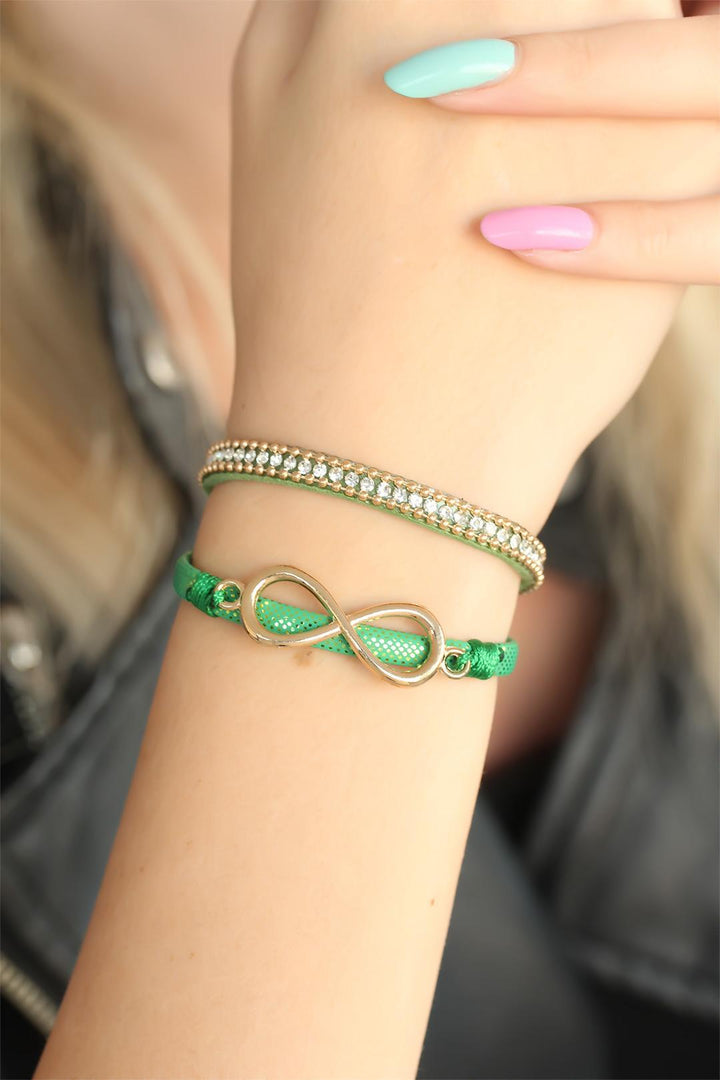 EBJ Green Color Metal Infinity Women's Bracelet - Freital