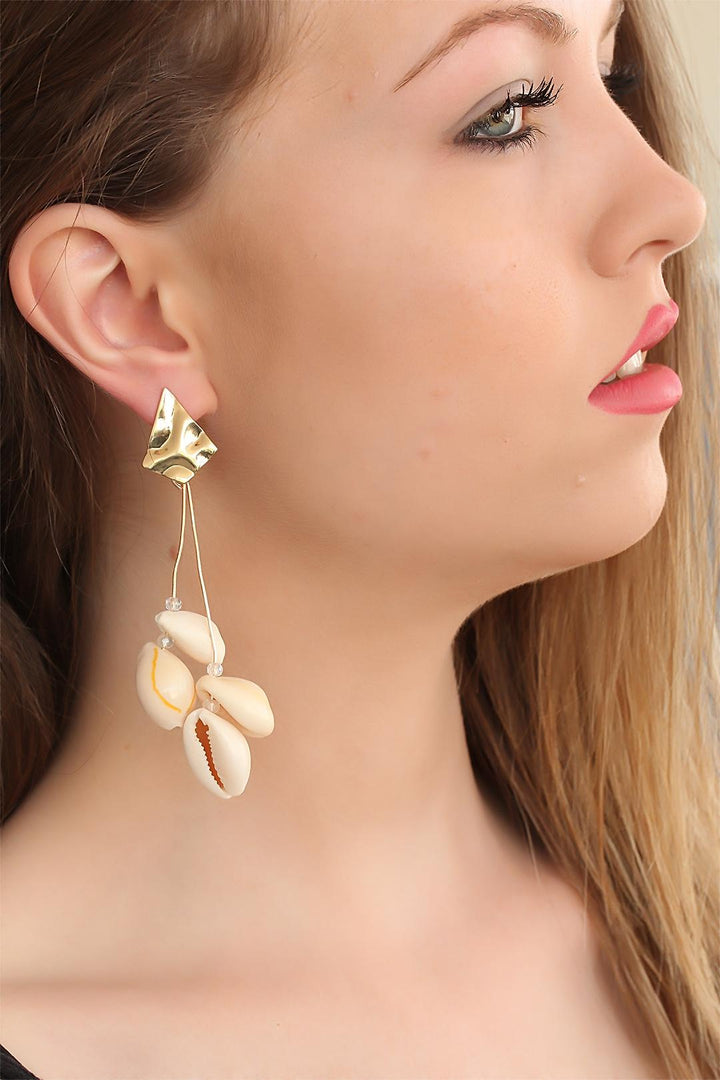 EBJ Sea Shell Gold Metal Women's Earring - Mission Viejo