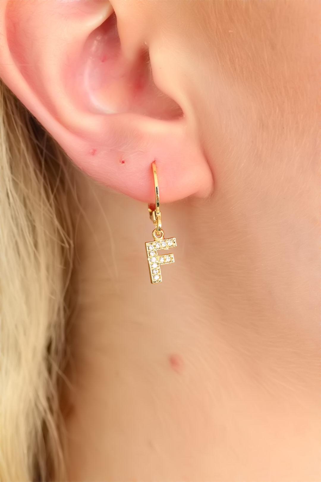 EBJ F Letter Women's Earring - Columbus