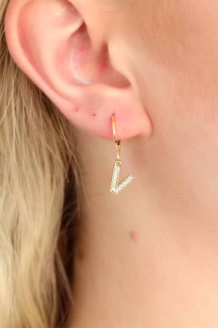 EBJ V Letter Women's Earring - Le Havre