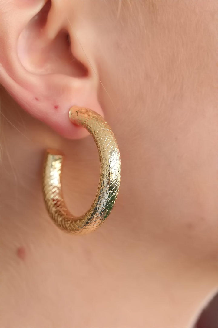 EBJ Hoop Gold Metal Women's Earring - Vigo