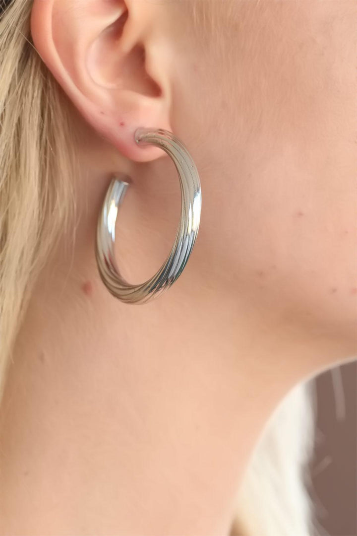 EBJ Silver Color Ring Metal Women's Earring - Ipswich