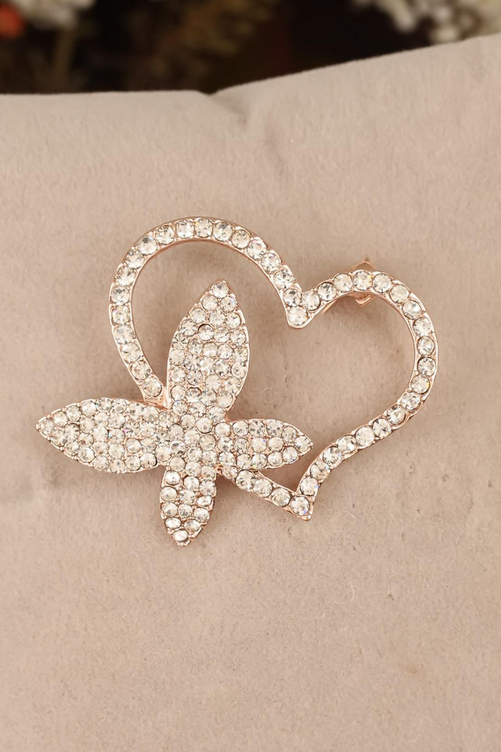 EBJ Heart-shaped Brooch with Gold Zircon Stone - Newark