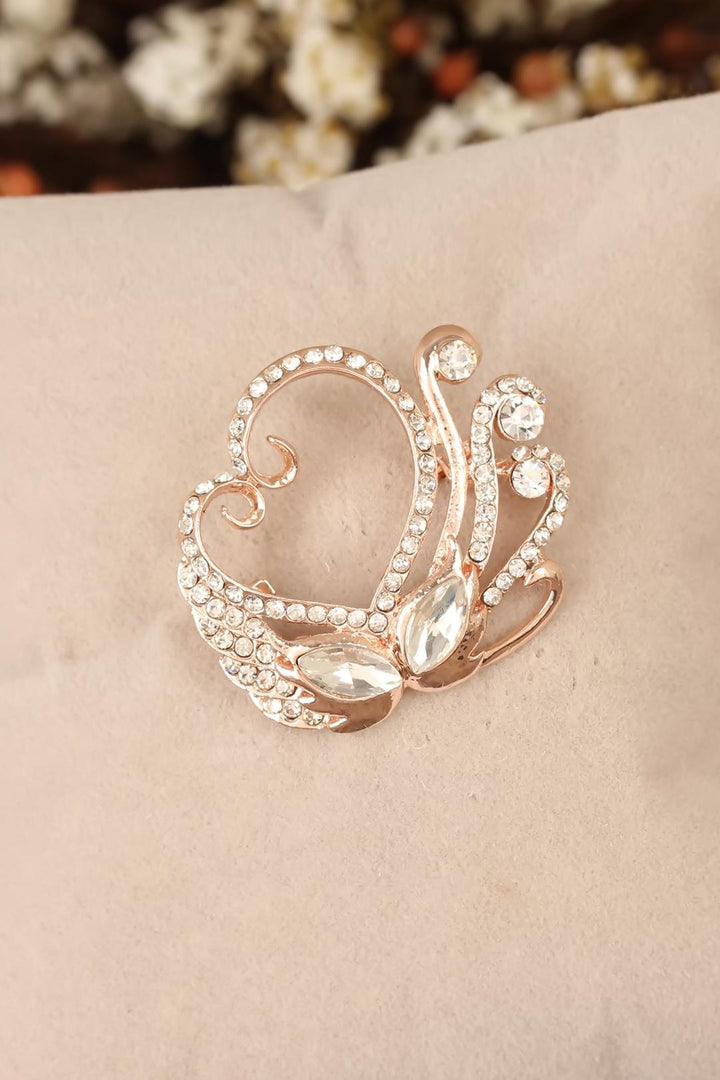 EBJ Brooch with Zircon Stone Heart Figure - Amarillo