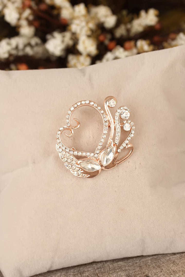 EBJ Brooch with Zircon Stone Heart Figure - Amarillo