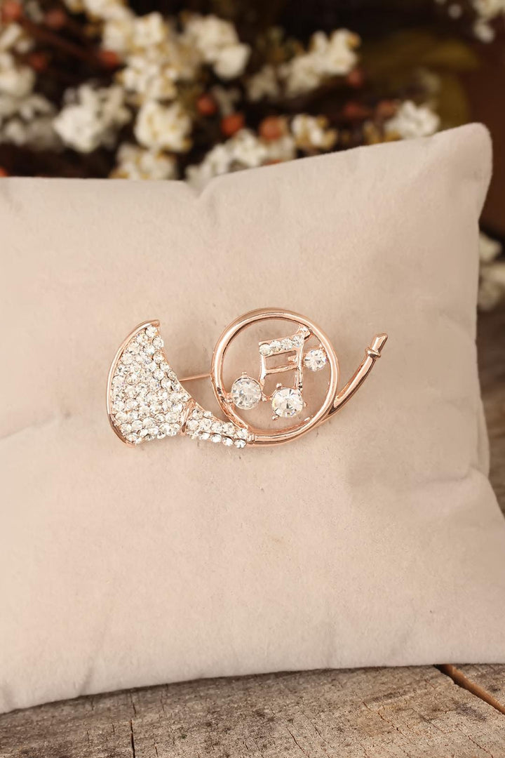 EBJ Saxophone Figured Brooch with Zircon Stone - Evans