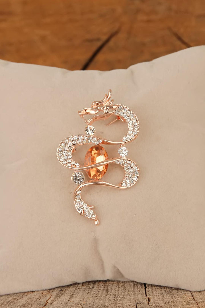 EBJ Dragon Shaped Brooch with Zircon Stone - Stakhanov