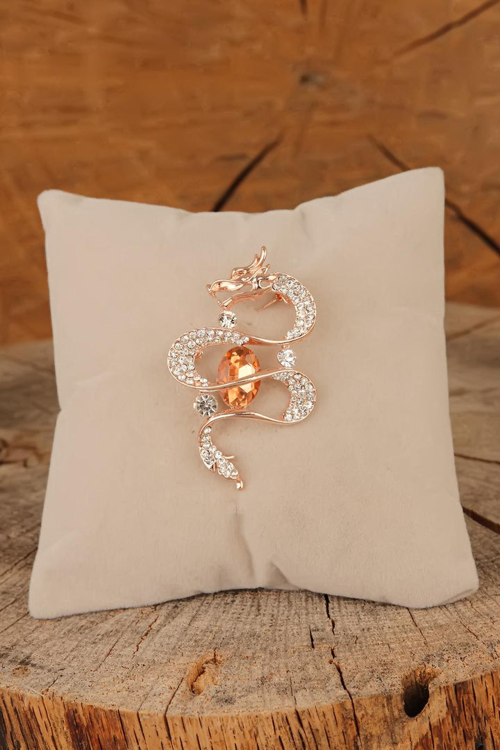 EBJ Dragon Shaped Brooch with Zircon Stone - Stakhanov