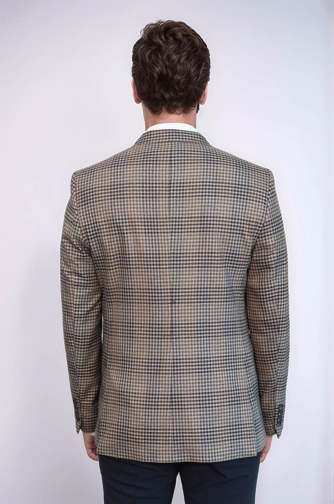 WSS Plaid Slim-Fit Brown Men Blazer  - Gillingham