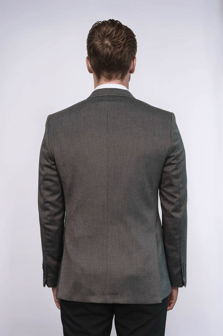 WSS Patterned Slim-Fit Brown Men Blazer  - Choisy-le-Roi