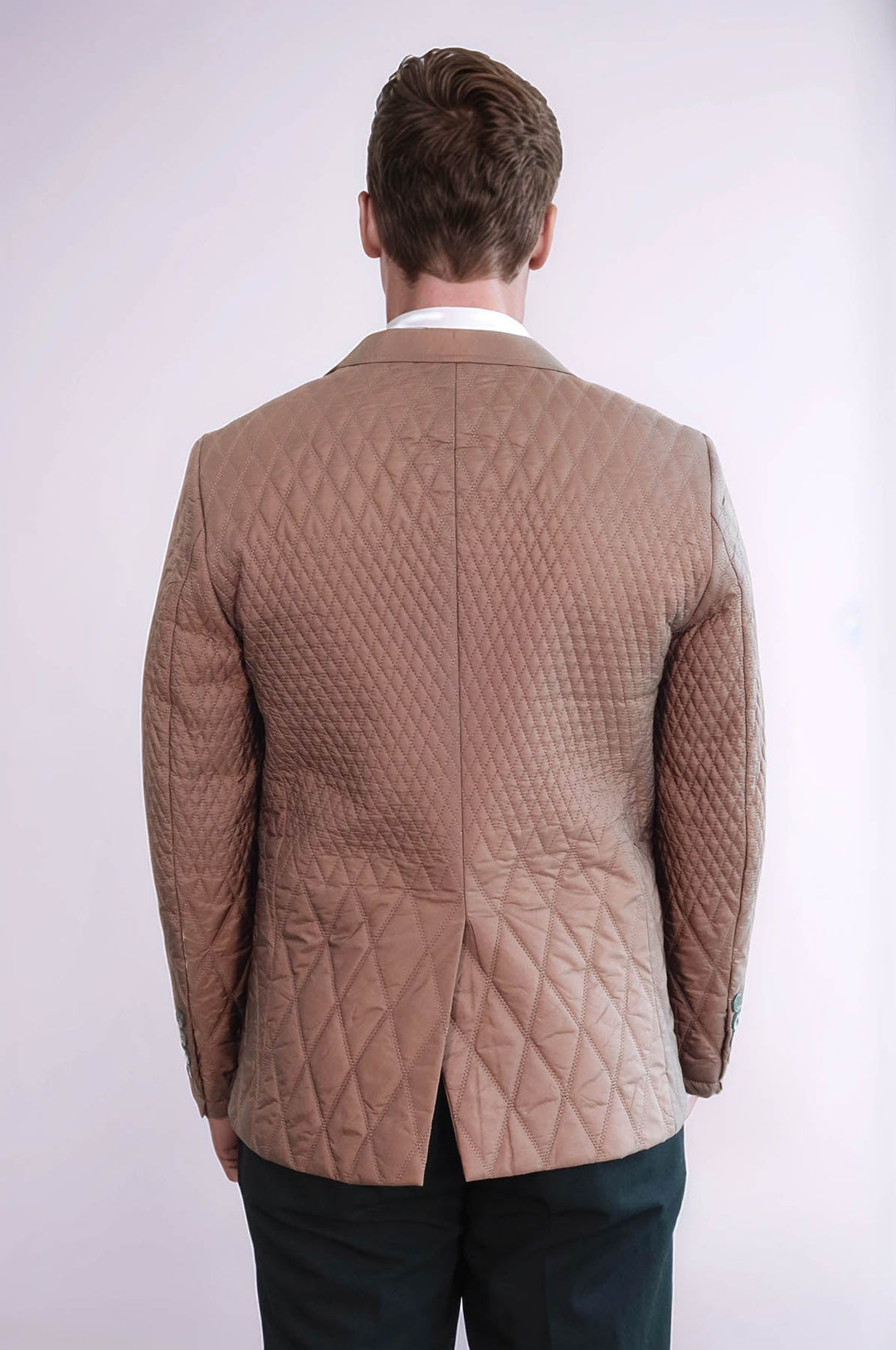 WSS 3 Pockets 2 Button Quilted Coat Jacket Tan Short Coat- - Cosenza