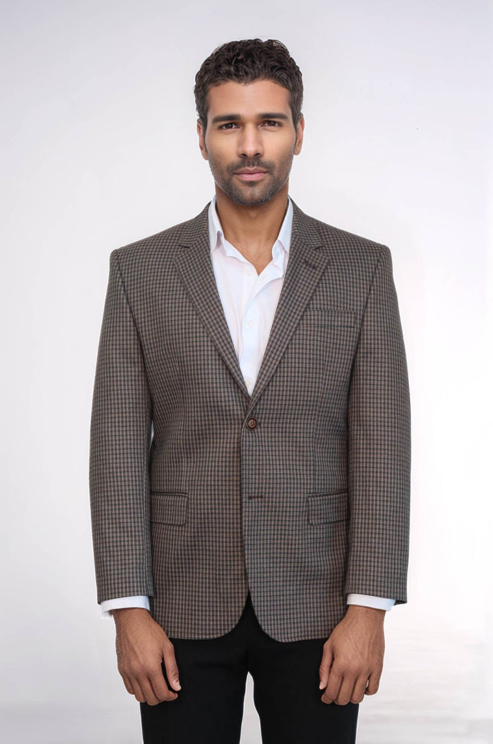WSS 4 Drop Checkered Brown Jacket- - St. Cloud