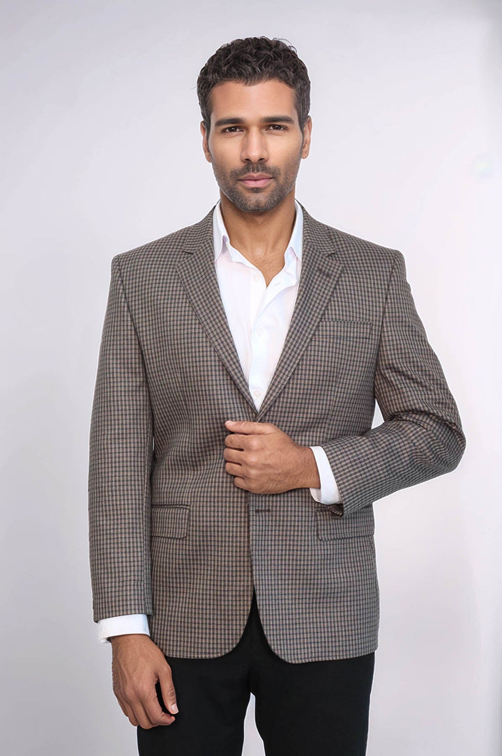 WSS 4 Drop Checkered Brown Jacket- - St. Cloud