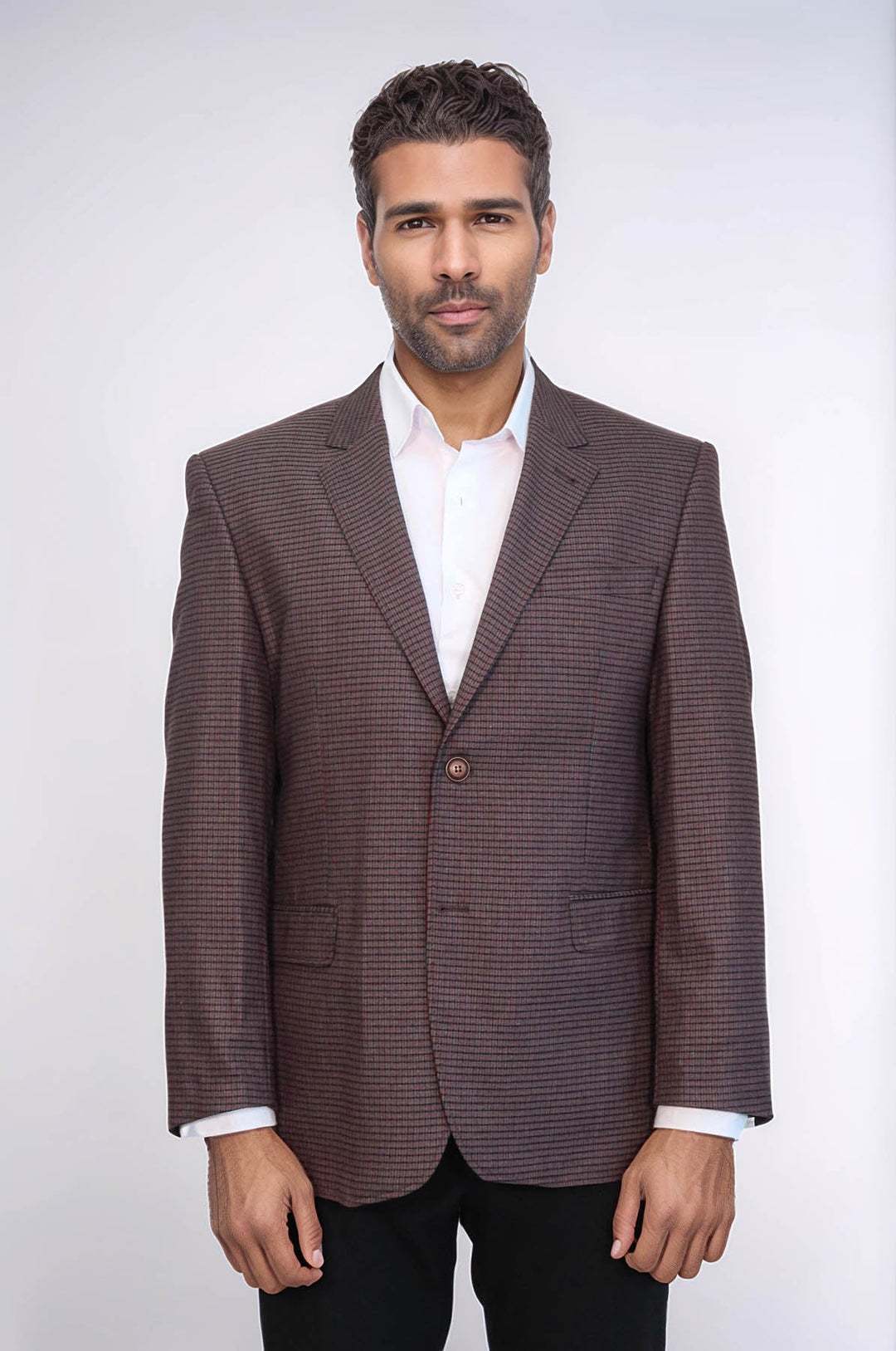 WSS 4 Drop Checkered Burgundy Jacket- - Roanoke