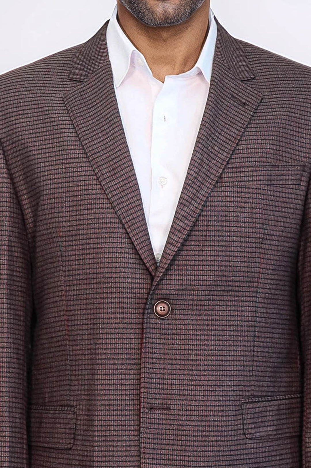 WSS 4 Drop Checkered Burgundy Jacket- - Roanoke