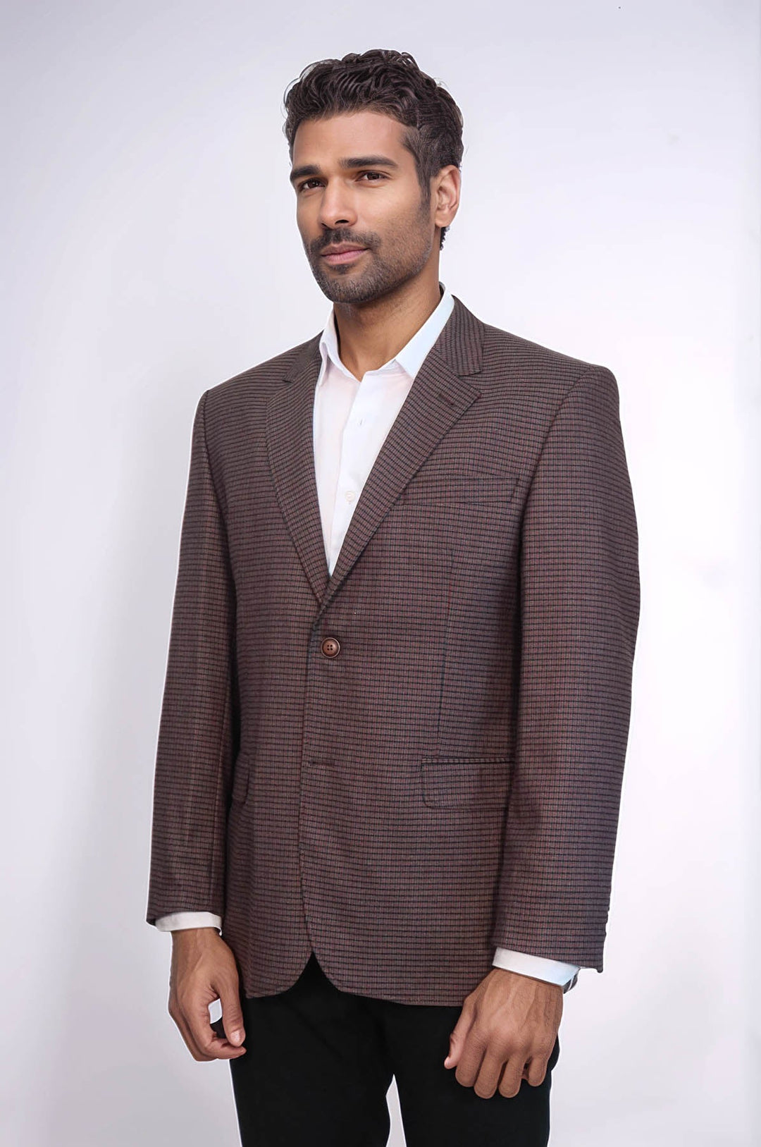 WSS 4 Drop Checkered Burgundy Jacket- - Roanoke