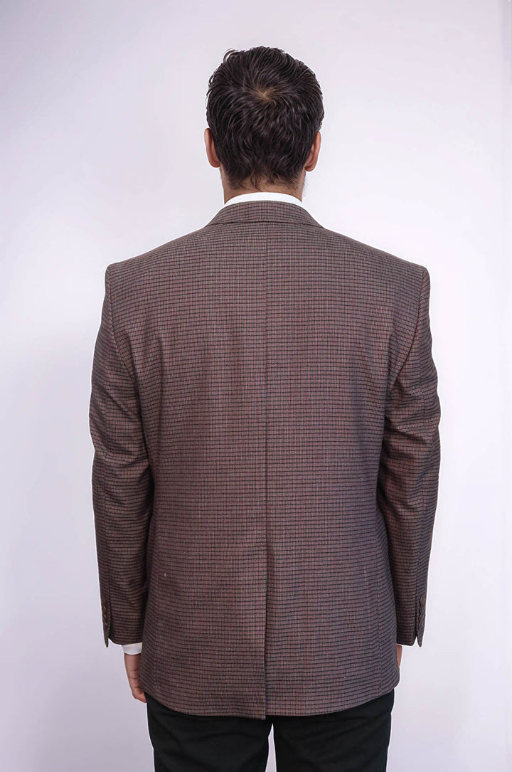 WSS 4 Drop Checkered Burgundy Jacket- - Roanoke