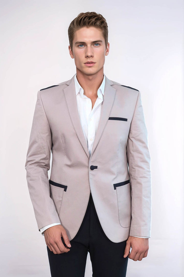 WSS 3 pocket Single Button Cotton Shoulder Stitched Light pink Jacket- - Cuxhaven