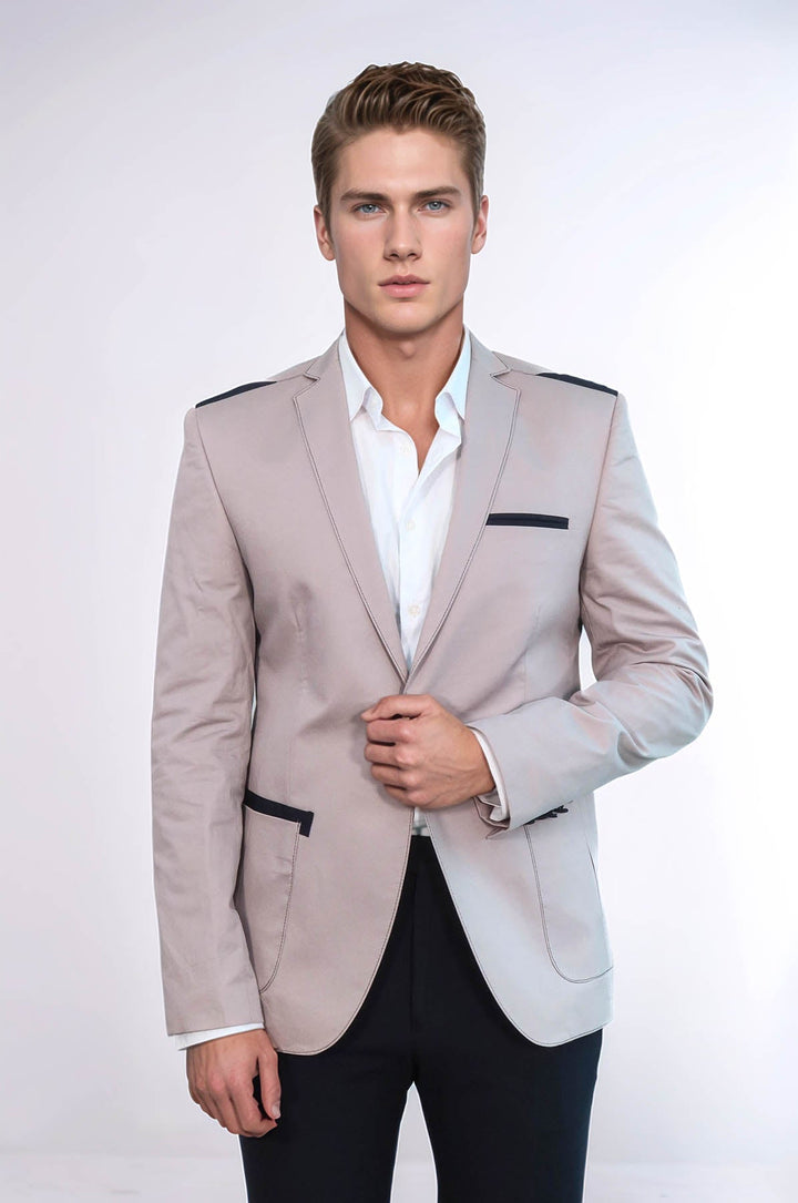WSS 3 pocket Single Button Cotton Shoulder Stitched Light pink Jacket- - Cuxhaven
