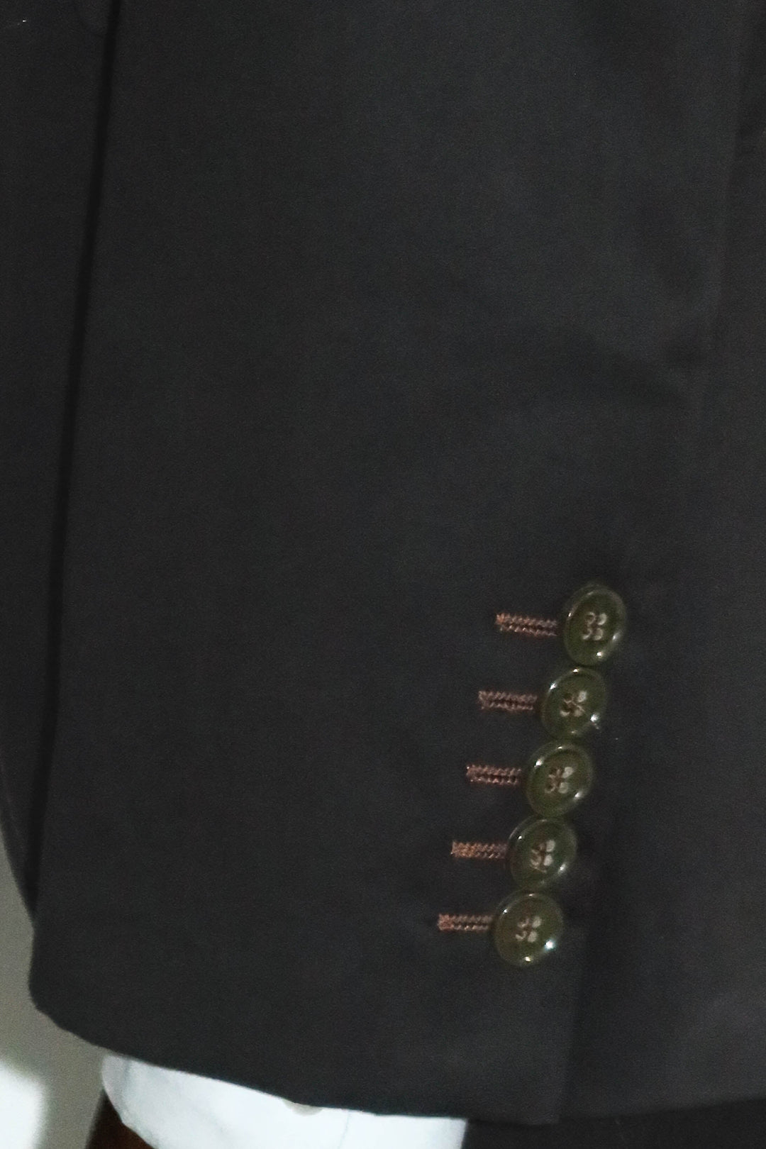 WSS Single Button Cotton Mono Lapel Black Jacket- - Garden Grove