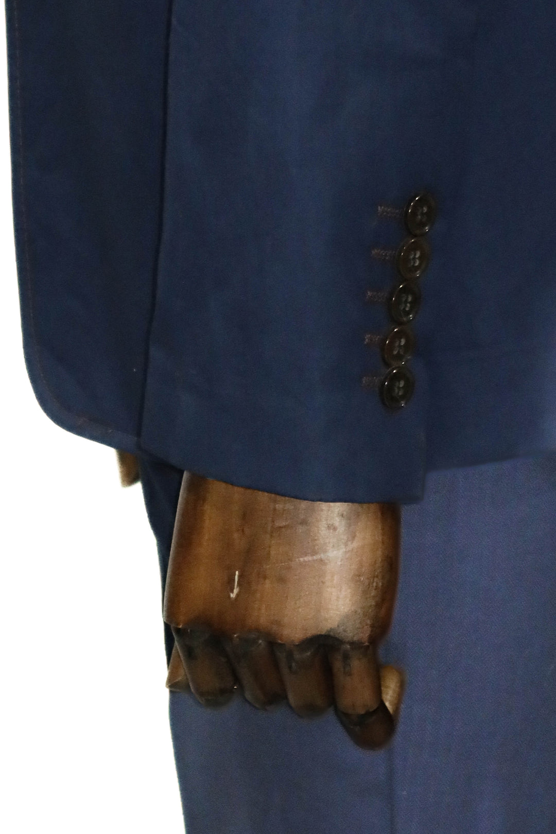 WSS Single Button Cotton Mono Lapel Dark Blue Jacket- - Belfort