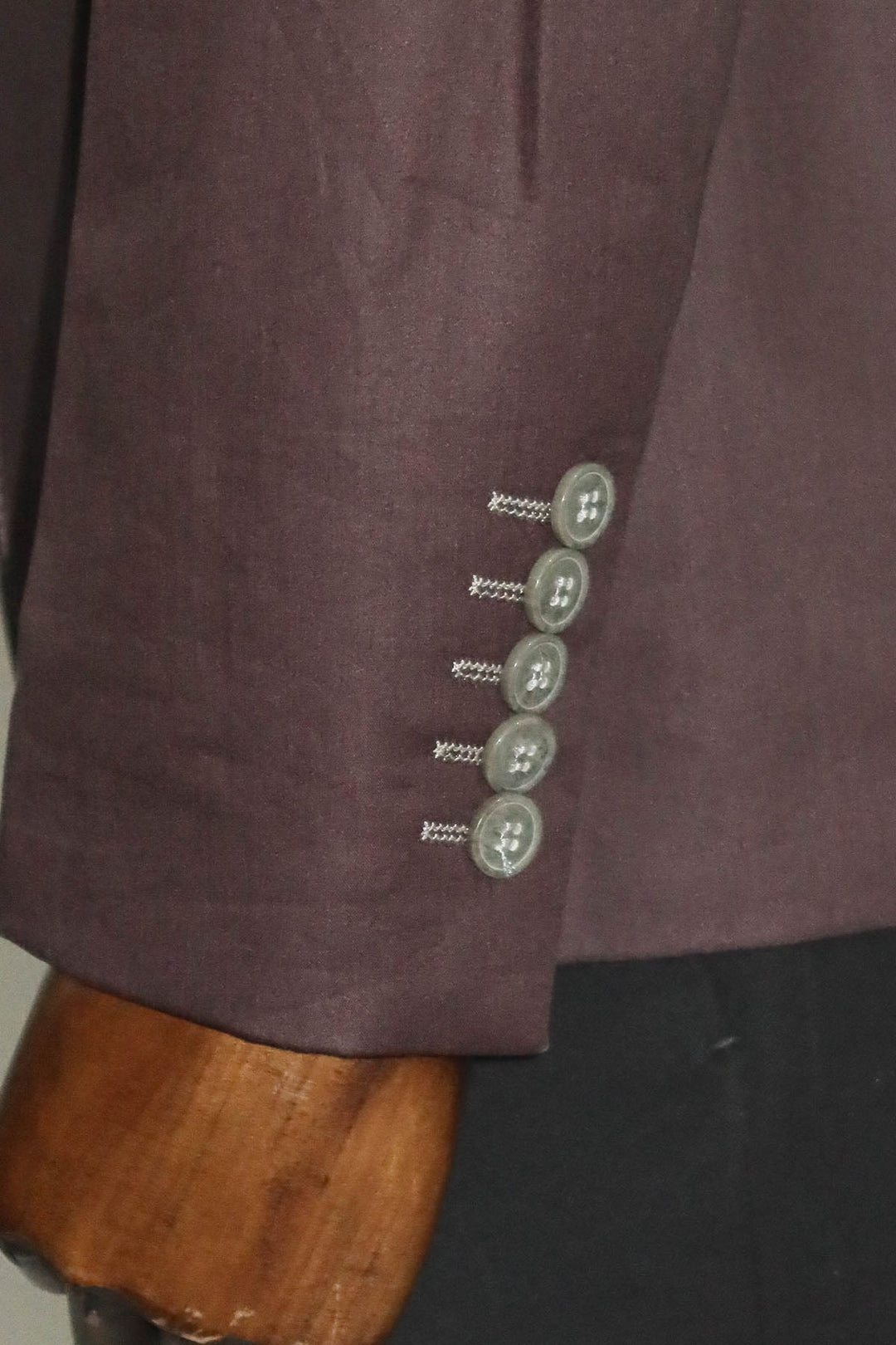 WSS Single Button Cotton Mono Lapel Brown Jacket- - Vlissingen