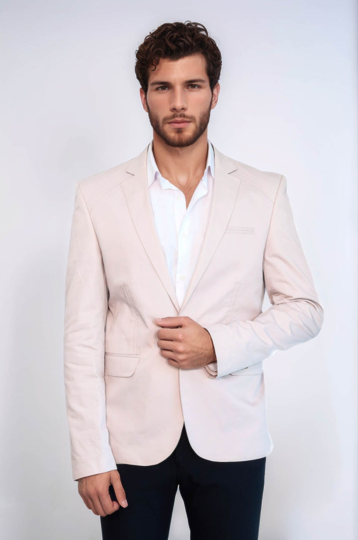 WSS 3 pocket Single Button Cotton Grey Jacket- - Francavilla Fontana