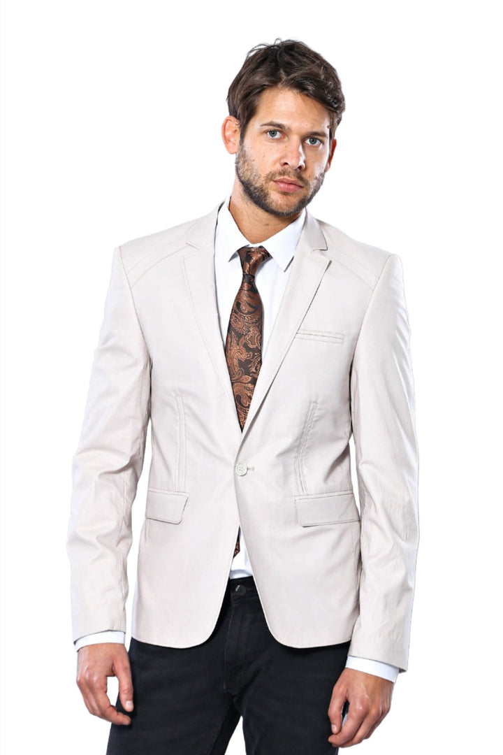 WSS 3 pocket Single Button Cotton Grey Jacket- - Singen