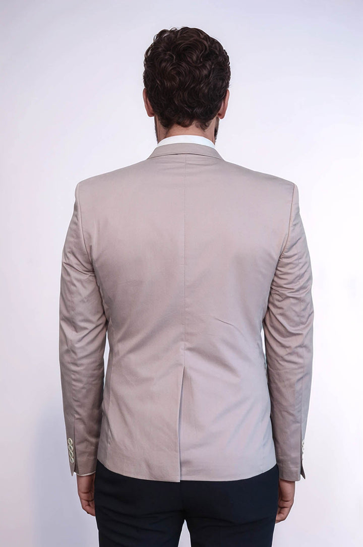 WSS 3 pocket Single Button Cotton Beige Jacket- - West Orange