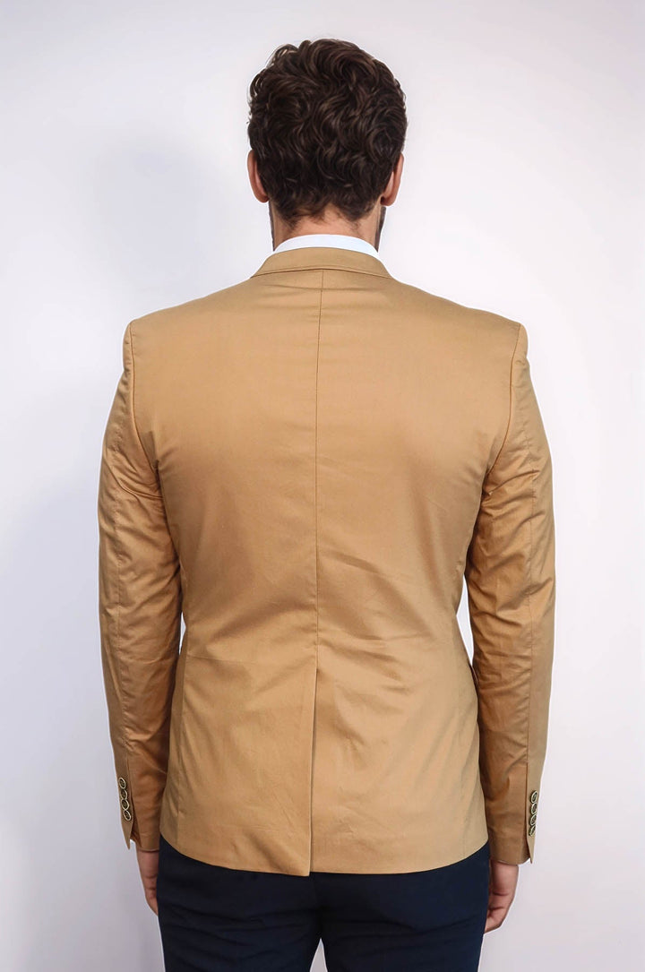 WSS 3 pocket Single Button Cotton Tan Jacket- - Oakton