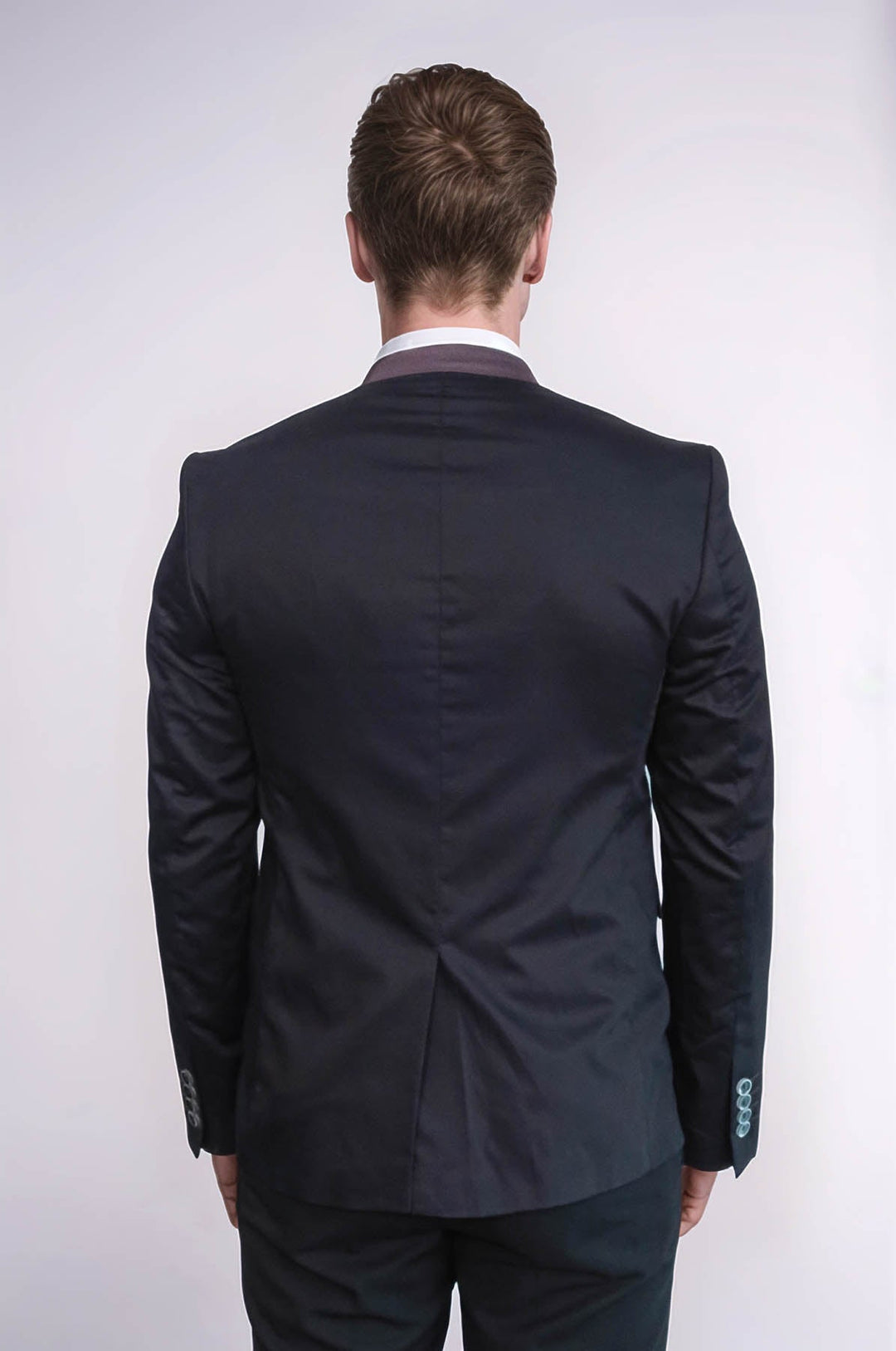 WSS Single Button Standing Collar Black Men Blazer  - Rochdale