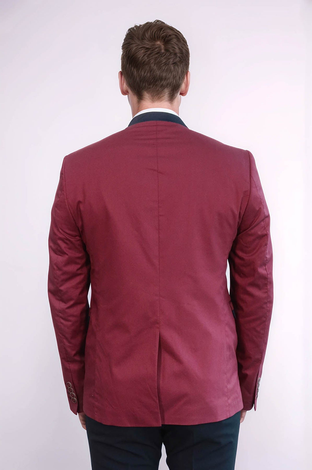 WSS Crew Neck Burgundy Men Blazer  - Oss