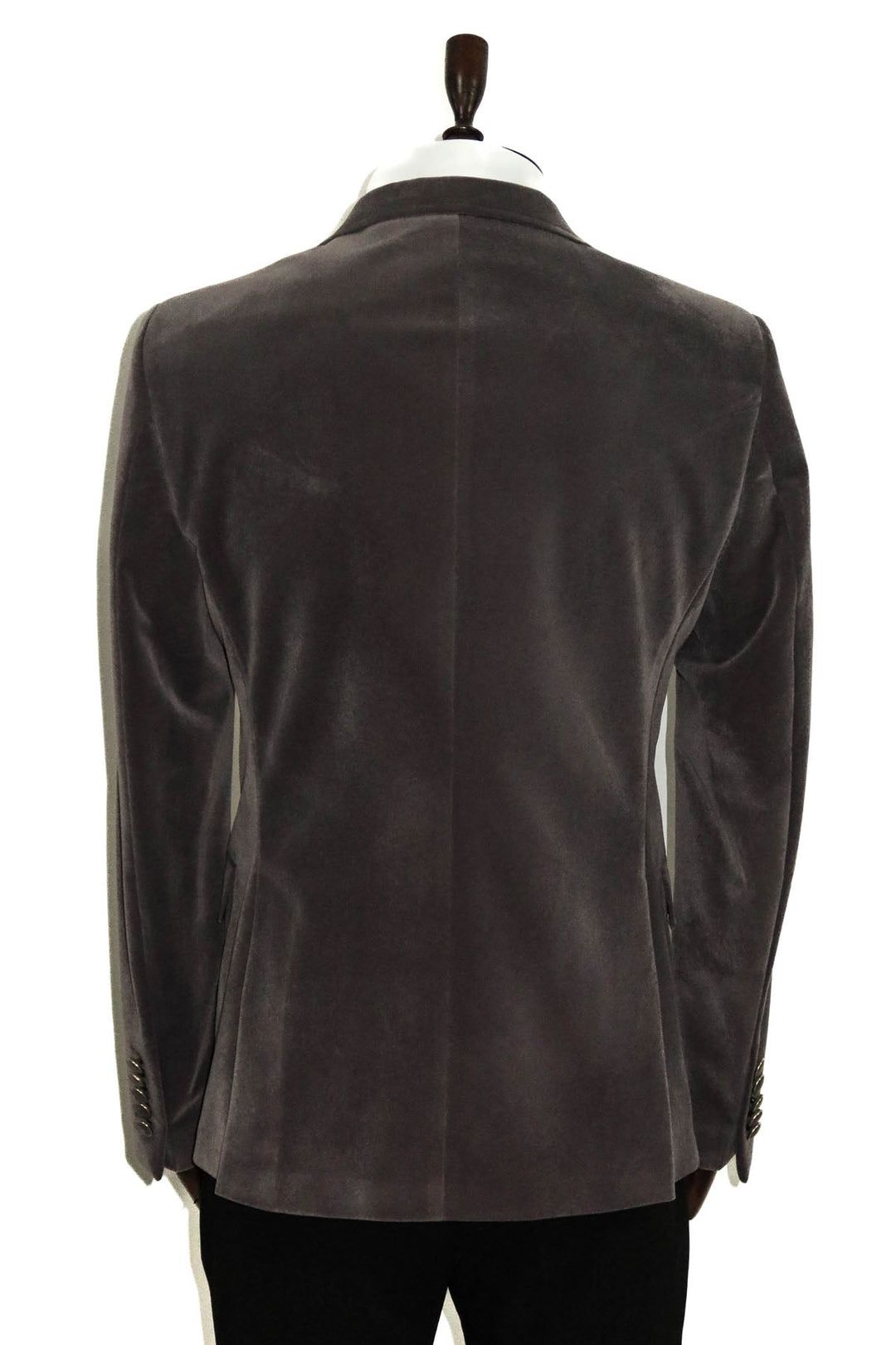 WSS Velvet Slim Fit Grey Men Blazer  - Acatlán de Pérez Figueroa