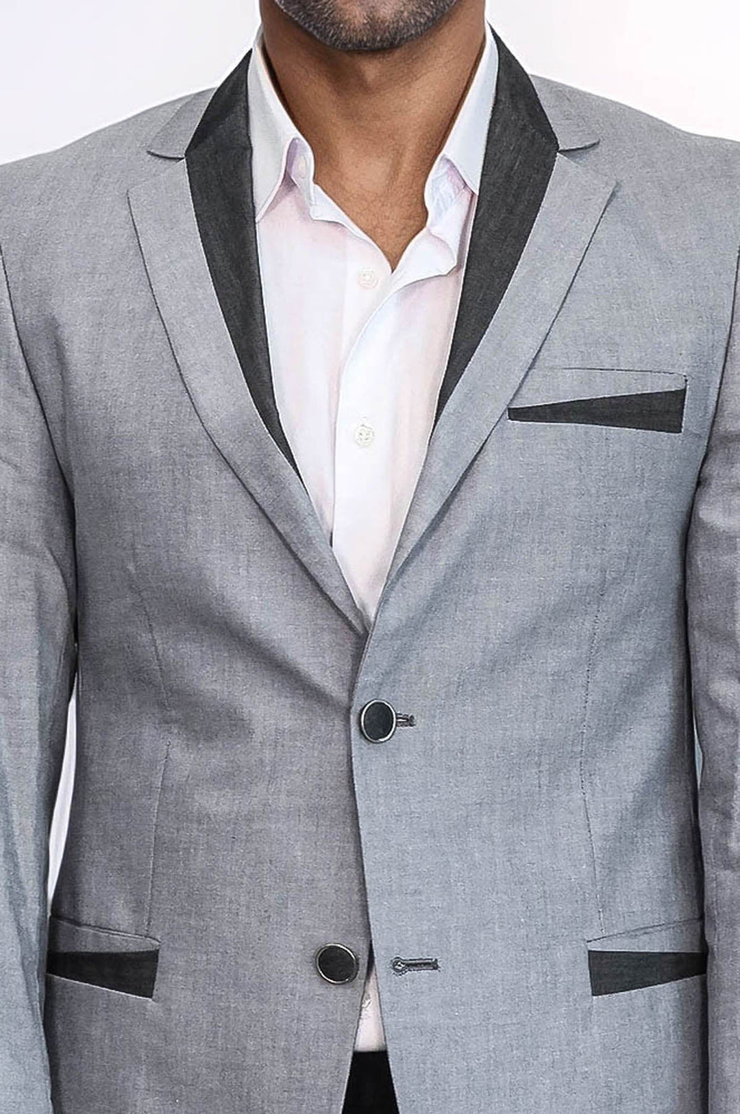 WSS 3 Pockets 2 Buttons Cross Piping Grey Jacket- - Seregno
