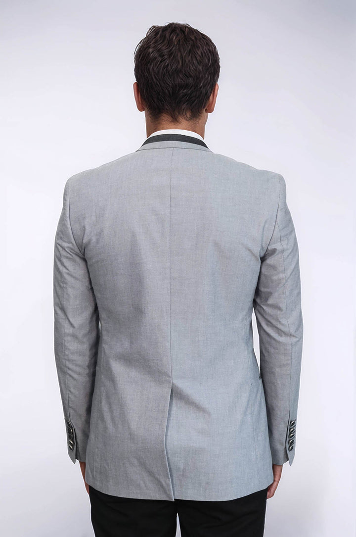 WSS 3 Pockets 2 Buttons Cross Piping Grey Jacket- - Seregno