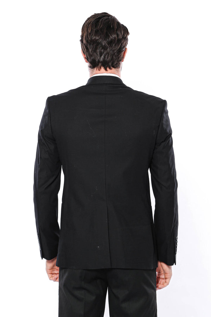 WSS 2 Button Bag Pocket Crested Black Jacket- - Olbia