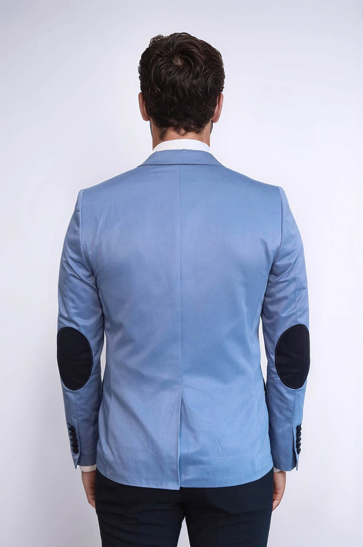 WSS 2 Buttons 3 Pockets Crested Cotton Blue Jacket - Surbiton