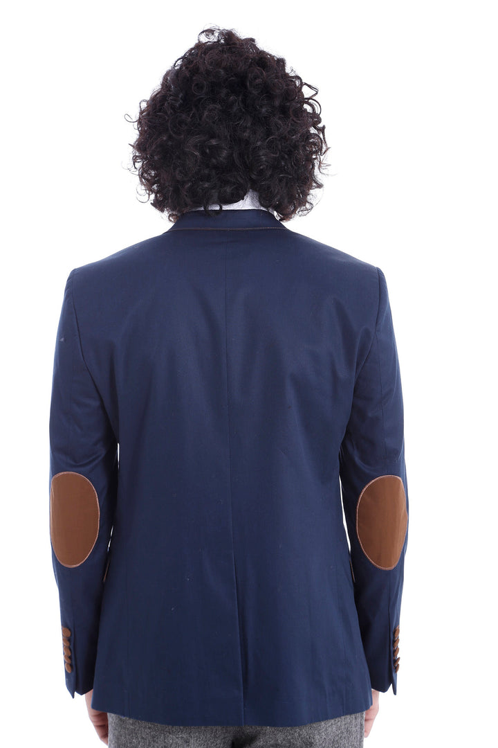 WSS 2 Buttons 3 Pockets Crested Cotton Blue Jacket  - Jiutepec