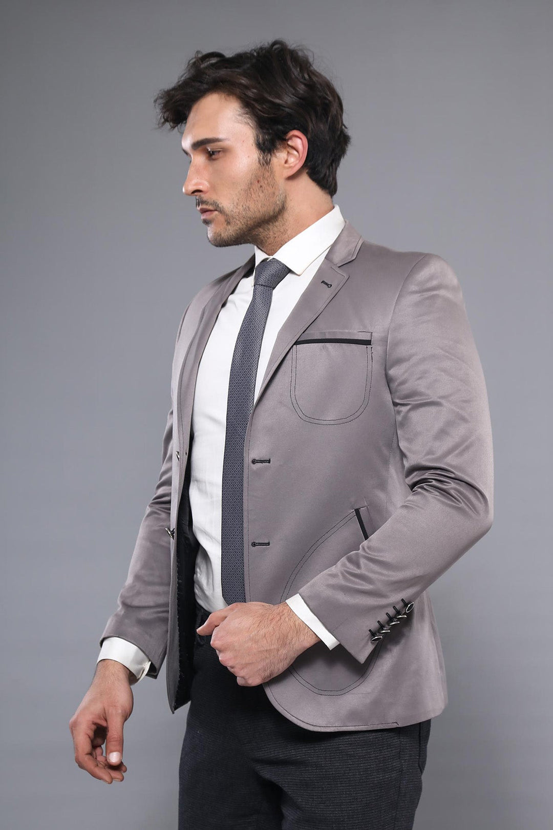 WSS Grey Blazer With Patch Pockets  - Remscheid