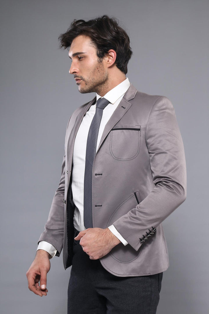 WSS Grey Blazer With Patch Pockets  - Remscheid