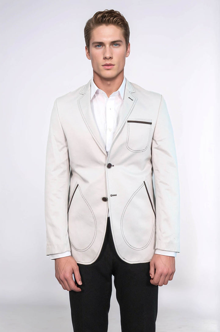 WSS Grey Blazer With Patch Pockets  - Krefeld