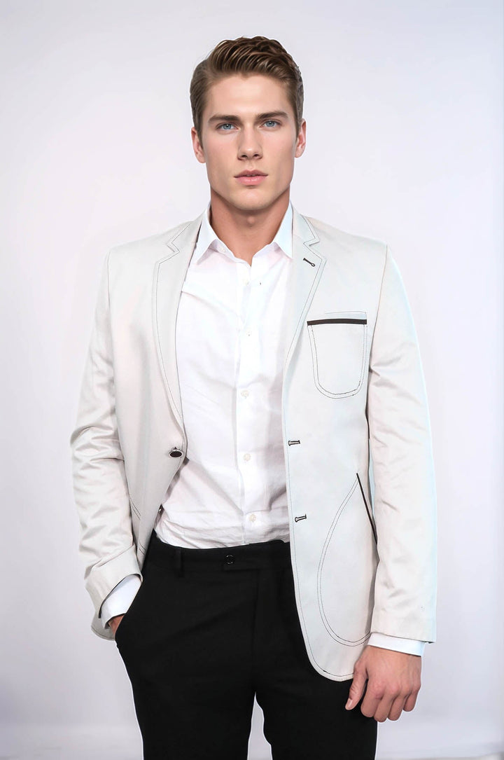 WSS Grey Blazer With Patch Pockets  - Krefeld