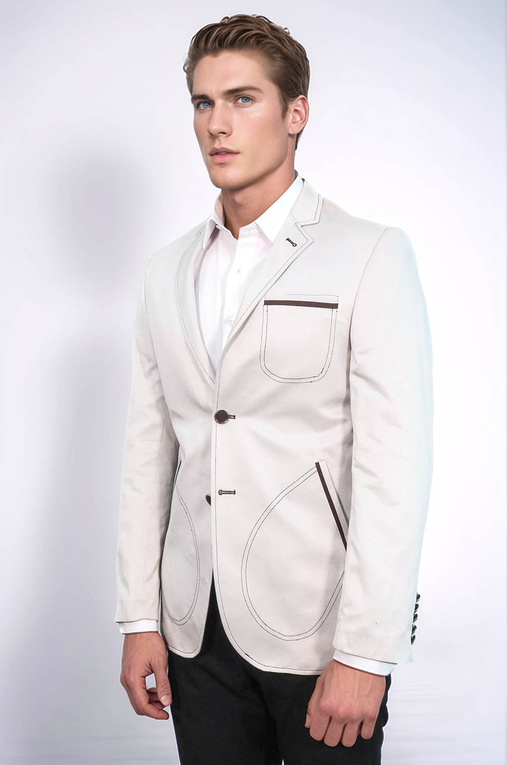 WSS Grey Blazer With Patch Pockets  - Krefeld